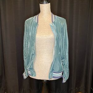 American Eagle Womens Bomber Jacket - Size M - Velour - Full Zip